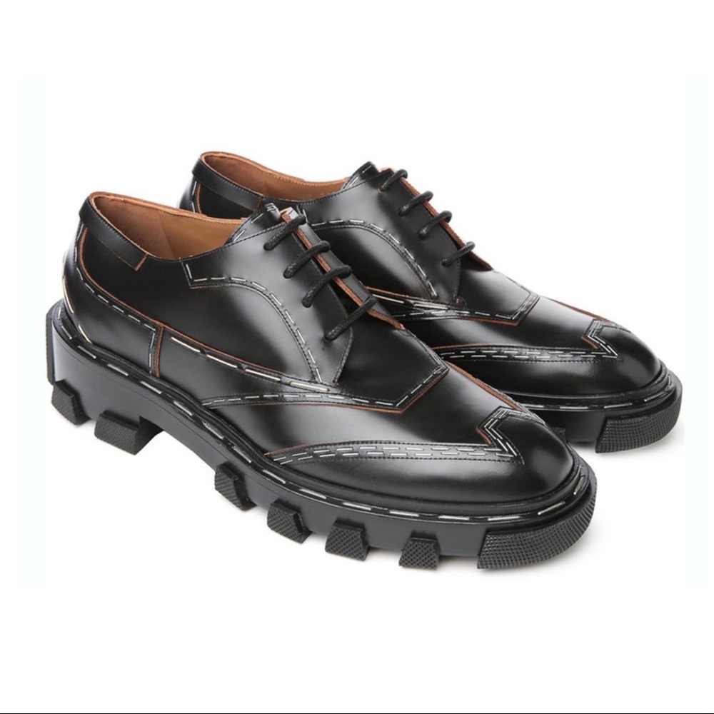 Balenciaga 2015 topstitch derbies in black